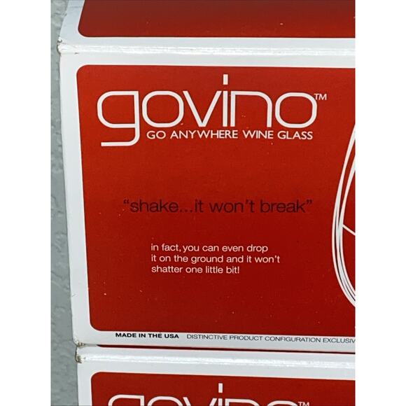 NEW Govino Drinkware 16-oz Wine Glasses Clear Shatterproof Thumb Notch Set Of 12 - Picture 6 of 10